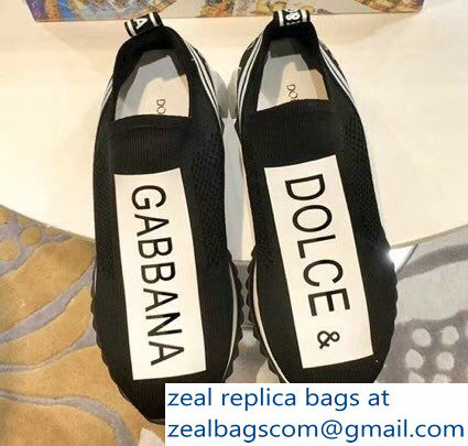 Dolce & Gabbana Branded Sorrento Lovers Sneakers Black 2018